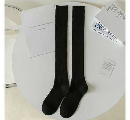 Plain Ribbed Tall Socks / Set SpreePicky