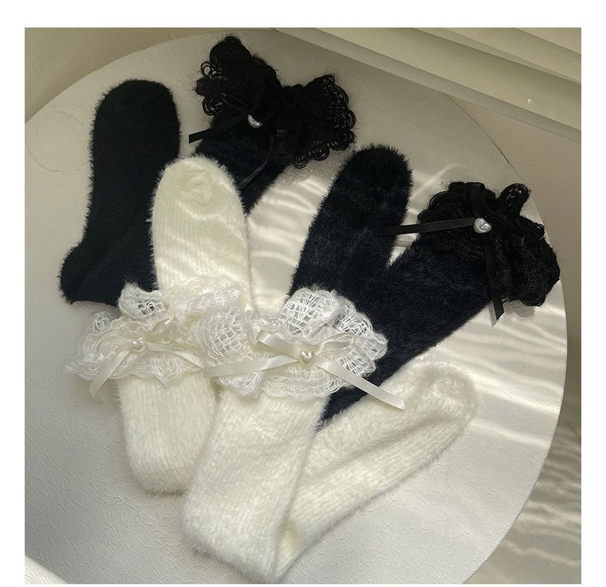 Bow Lace Trim Socks SpreePicky