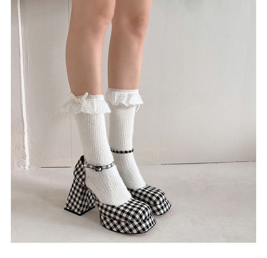 Bow Lace Trim Socks SpreePicky