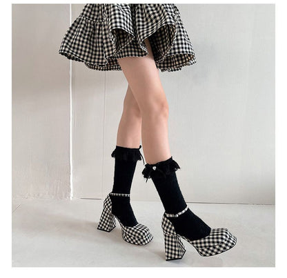 Bow Lace Trim Socks SpreePicky