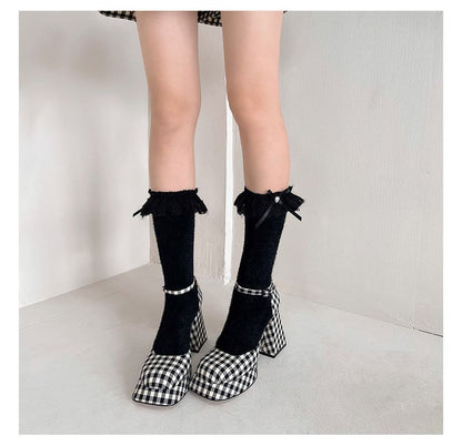 Bow Lace Trim Socks SpreePicky