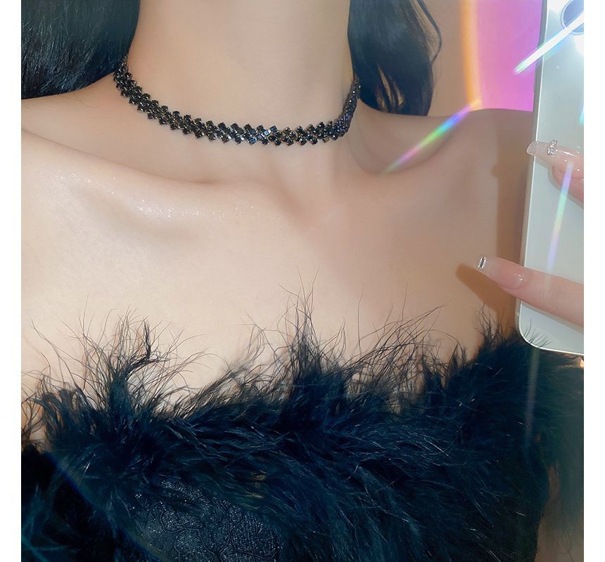 Rhinestone Alloy Choker SpreePicky