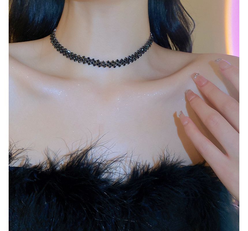 Rhinestone Alloy Choker SpreePicky