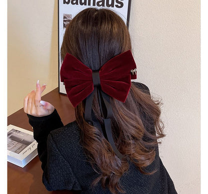 Bow Velvet Hair Clip SpreePicky