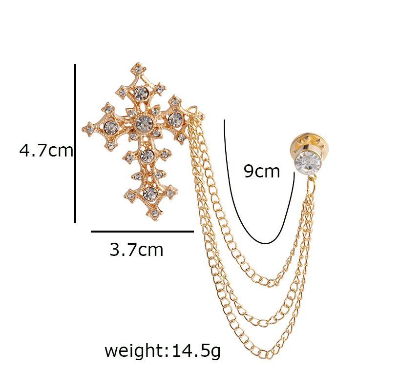 Cross Rhinestone Brooch SpreePicky