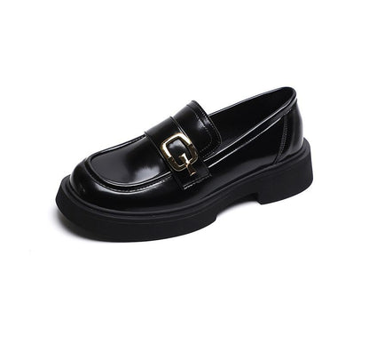 Metallic Buckle Platform Loafers SpreePicky