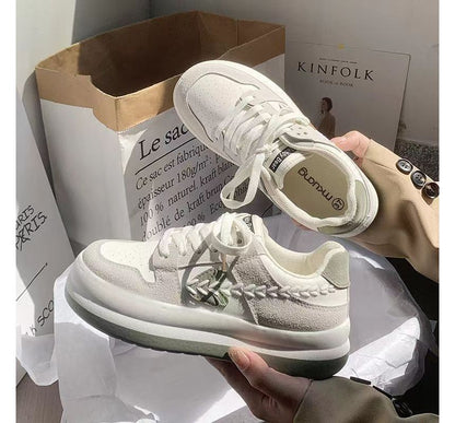 Platform Color Block Stitch Panel Sneakers SpreePicky