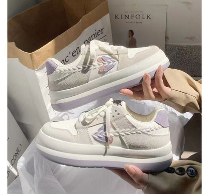 Platform Color Block Stitch Panel Sneakers SpreePicky