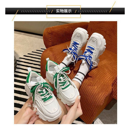 Platform Two Tone Panel Mesh Sneakers SpreePicky