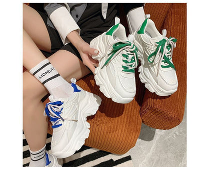 Platform Two Tone Panel Mesh Sneakers SpreePicky