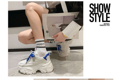 Platform Two Tone Panel Mesh Sneakers SpreePicky