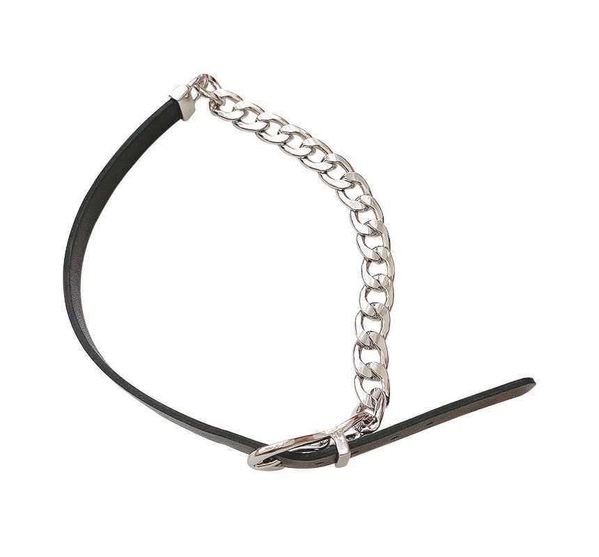 Chain Faux Leather Buckle Choker SpreePicky