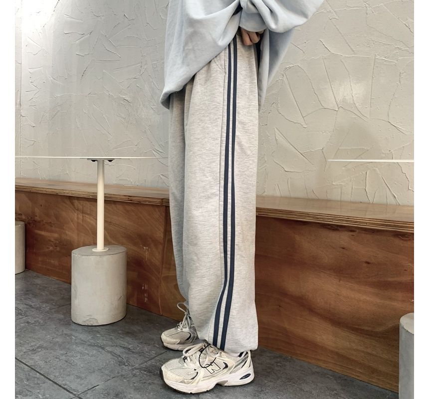 High Waist Striped Loose-Fit Wide-Leg Sweatpants SpreePicky