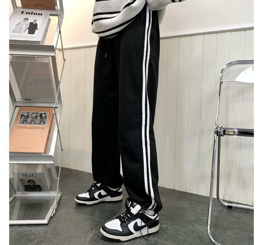 High Waist Striped Loose-Fit Wide-Leg Sweatpants SpreePicky