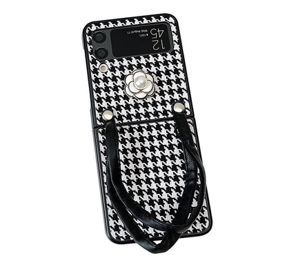 Floral Houndstooth Phone Case - Samsung Flip SpreePicky