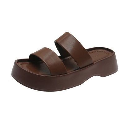 Platform Plain Slide Sandals mySite