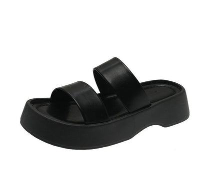 Platform Plain Slide Sandals mySite