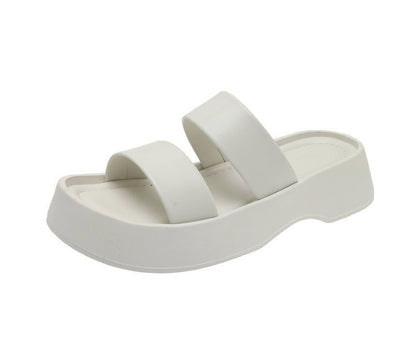 Platform Plain Slide Sandals mySite