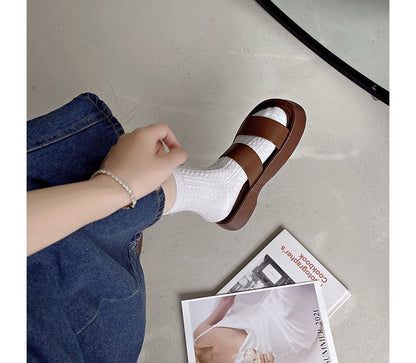 Platform Plain Slide Sandals mySite