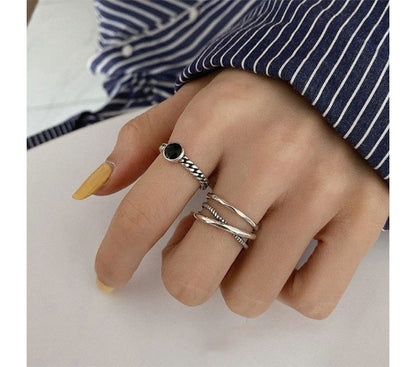 Rhinestone Alloy Open Ring / Layered Alloy Open Ring SpreePicky