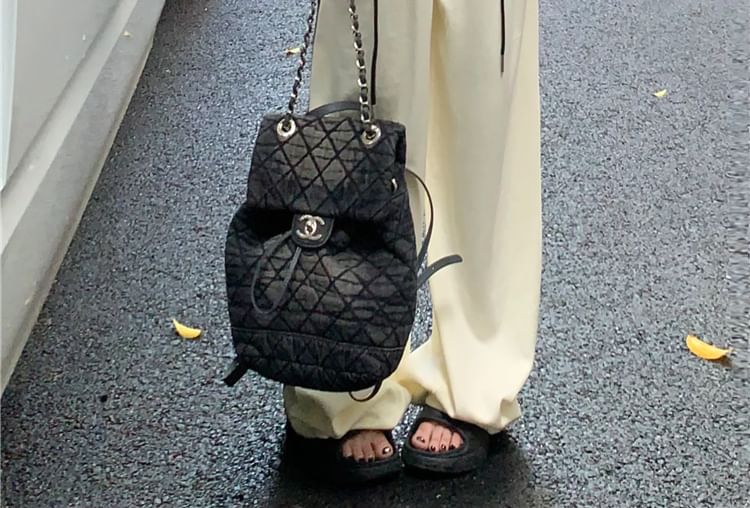 Leg Long-Sleeve / Cutout Waist Tee Crop Sweatpants Wide Neck Round Plain Striped Drawstring FashionChic