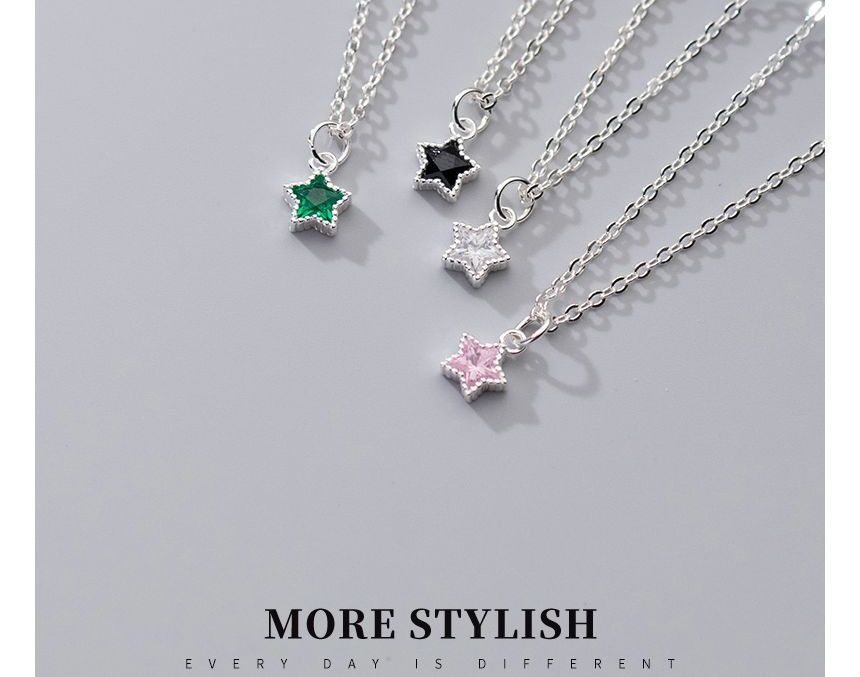 Rhinestone Star Pendant Necklace SpreePicky