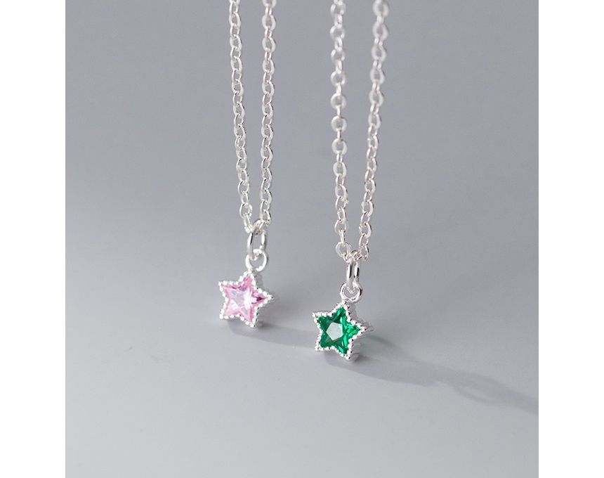 Rhinestone Star Pendant Necklace SpreePicky