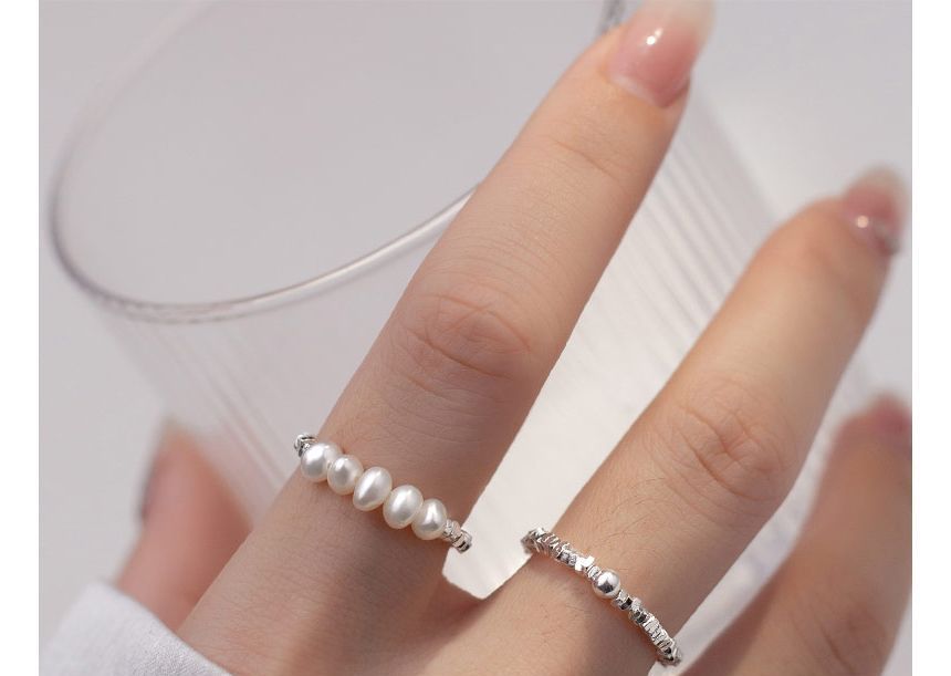 Faux Pearl / Irregular Sterling Silver Ring SpreePicky