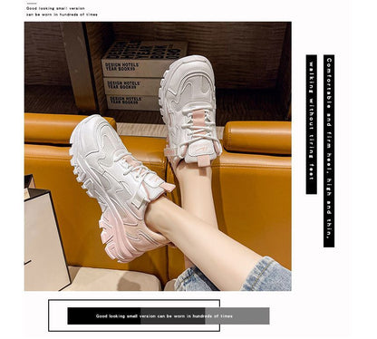 Lettering Label Applique Ombre Platform Sneakers SpreePicky