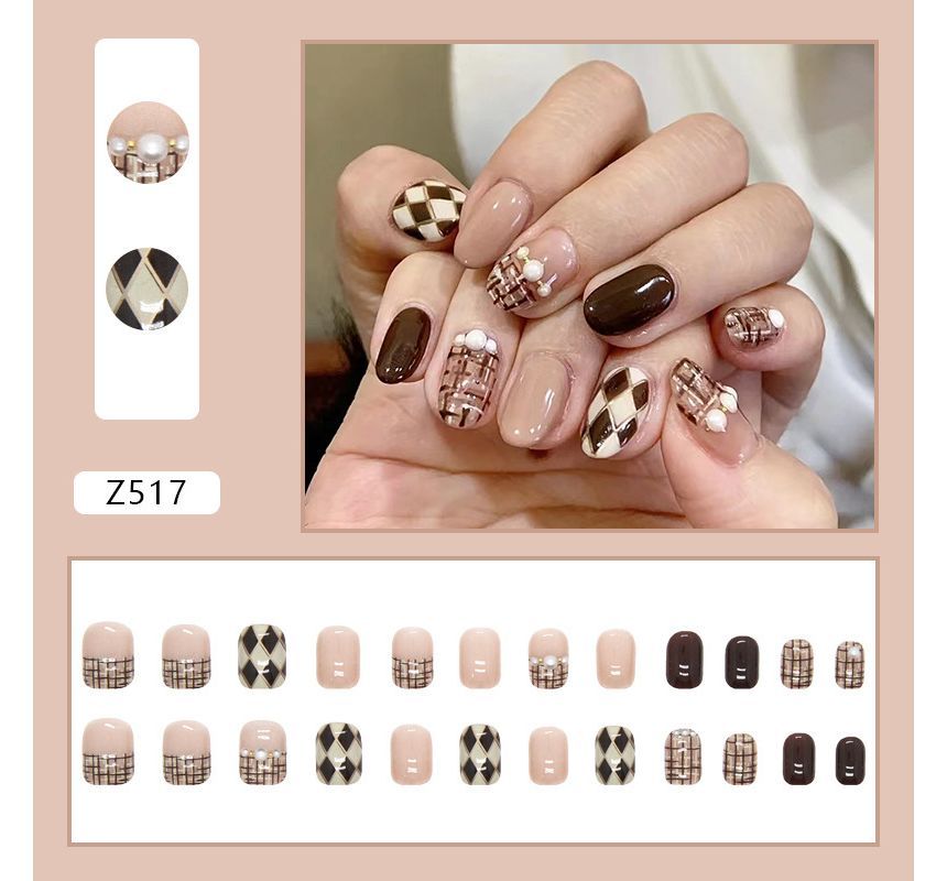 Argyle Faux Nail Tips SpreePicky