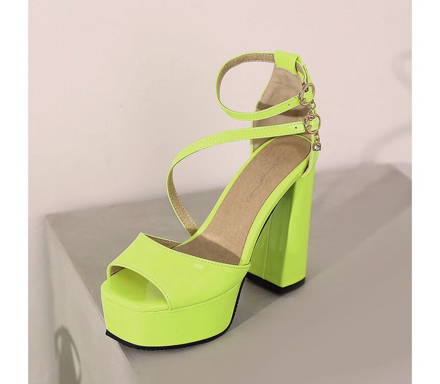 Peep Toe Platform Chunky Heel Sandals SpreePicky