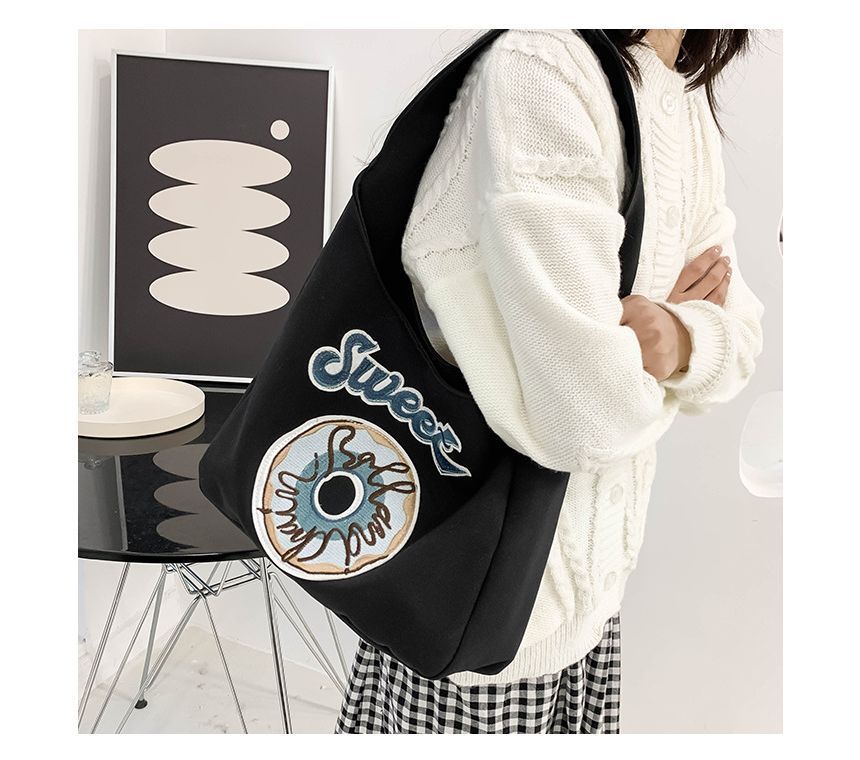 Donut Embroidered Shoulder Bag mySite