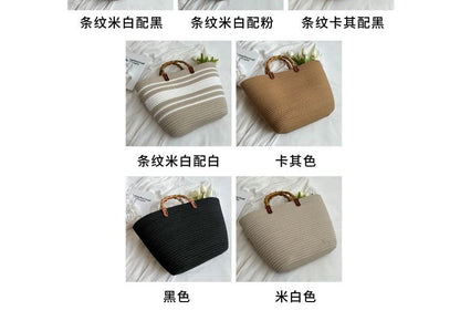 Straw Striped Tote Bag SpreePicky