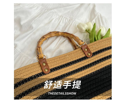 Straw Striped Tote Bag SpreePicky