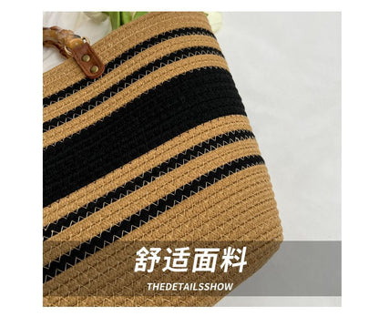 Straw Striped Tote Bag SpreePicky