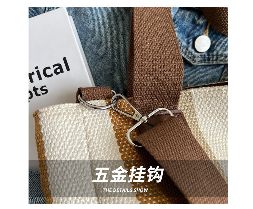 Striped Canvas Tote Bag SpreePicky