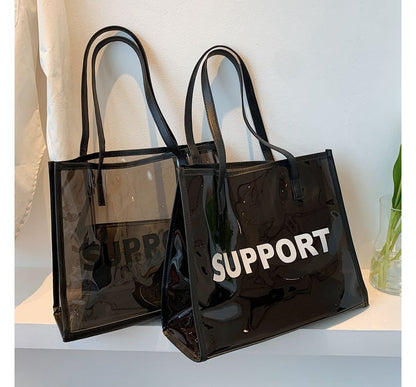 Set: PVC Lettering Tote Bag + Pouch SpreePicky