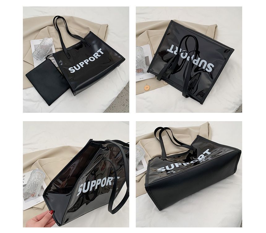 Set: PVC Lettering Tote Bag + Pouch SpreePicky