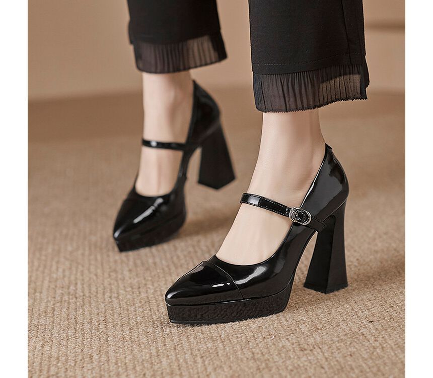 High Heel Pointy Mary Jane Pumps SpreePicky