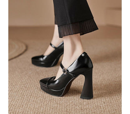 High Heel Pointy Mary Jane Pumps SpreePicky