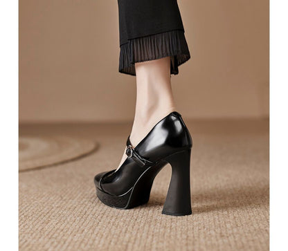 High Heel Pointy Mary Jane Pumps SpreePicky