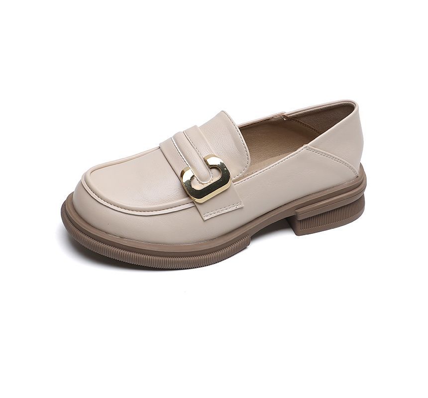 Faux Leather Round Toe Loafers SpreePicky