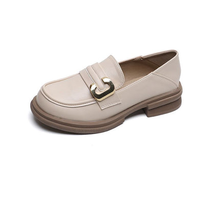 Faux Leather Round Toe Loafers SpreePicky