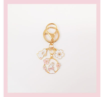 Rabbit / Floral Keyring SpreePicky