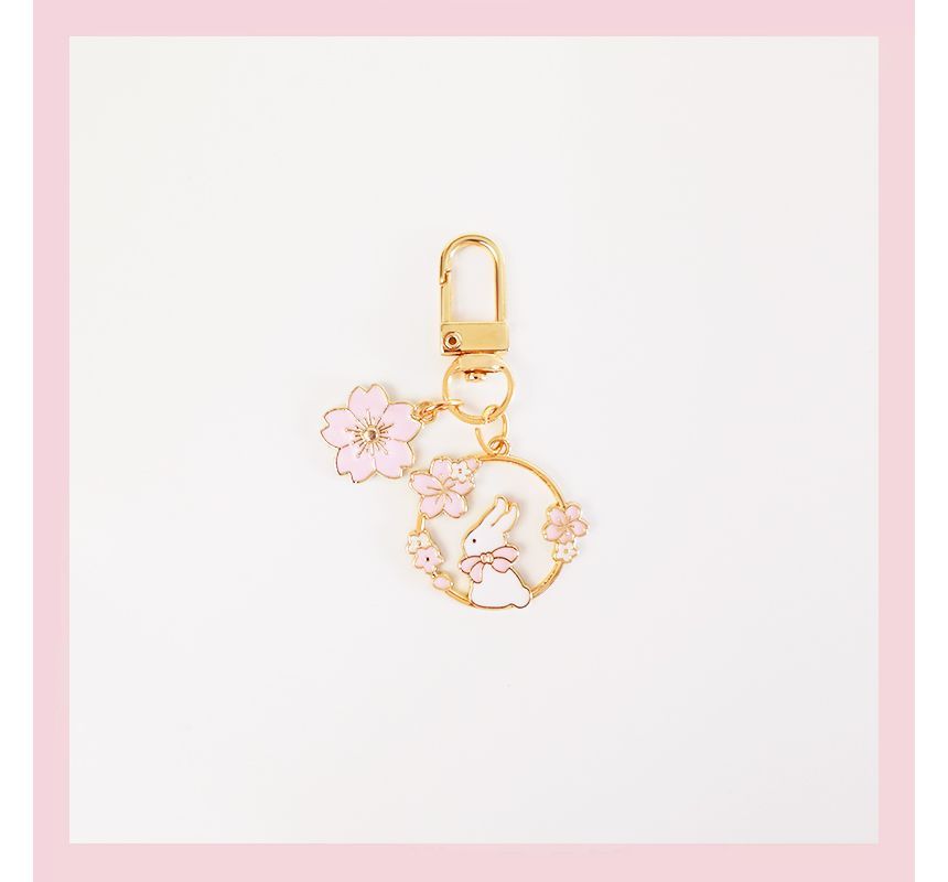 Rabbit / Floral Keyring SpreePicky