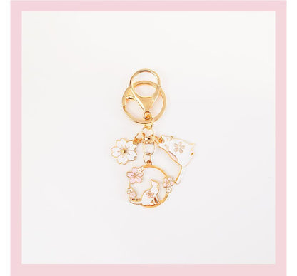 Rabbit / Floral Keyring SpreePicky