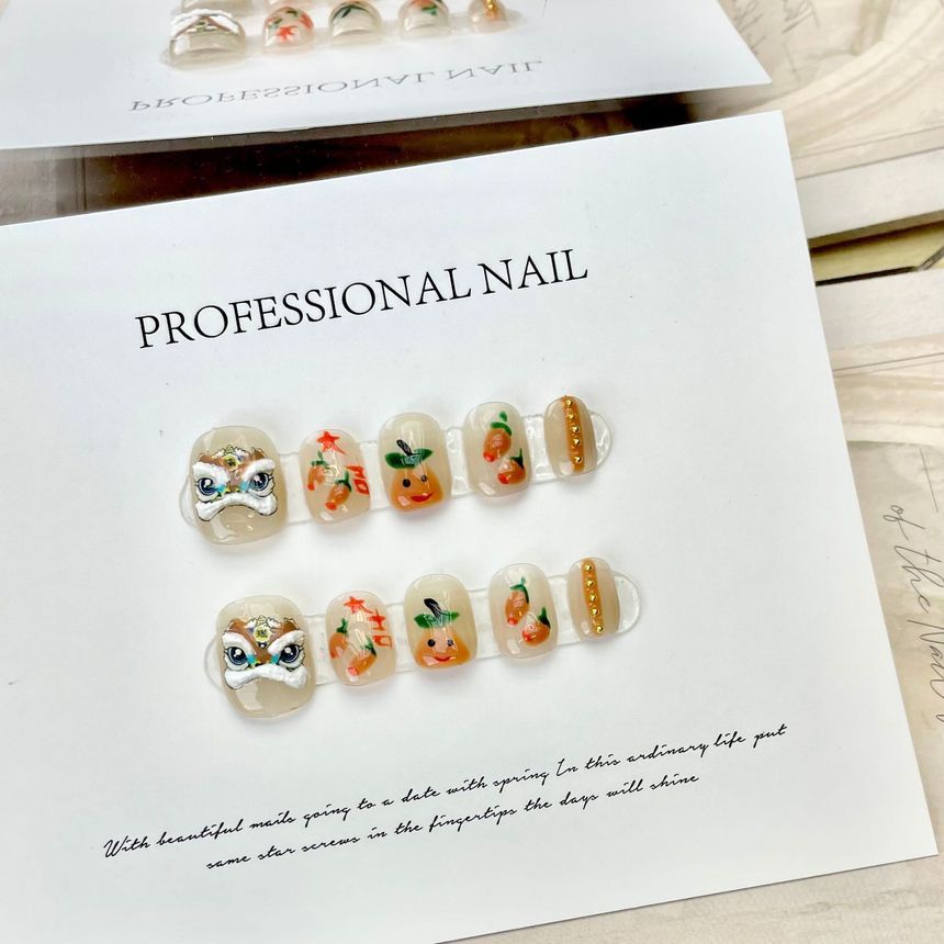 Lion Dance Faux Nail Tips SpreePicky