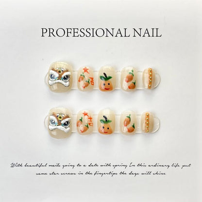 Lion Dance Faux Nail Tips SpreePicky