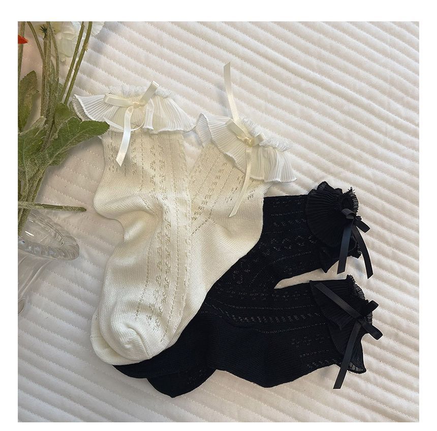 Ruffle Bow Short Socks SpreePicky