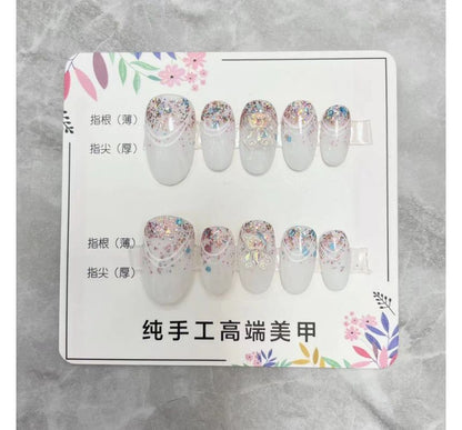 Sequined Faux Nail Tips SpreePicky